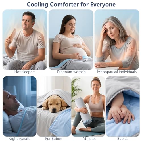 Cooling Comforter King Size - Lightweight & Reversible Blanket for Hot Sleepers