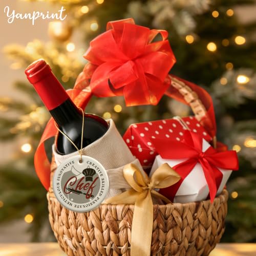 Ceramic Christmas Ornament for Chef - Kitchen Lover Gift, Hanging Decor