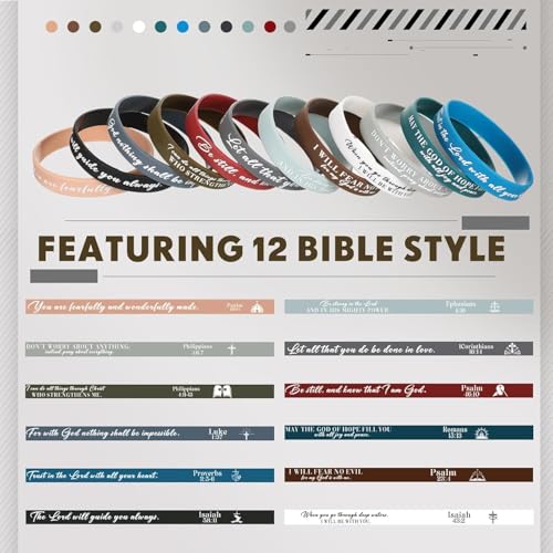 Christian Bible Verse Silicone Bracelet - Inspirational Scripture Wristband