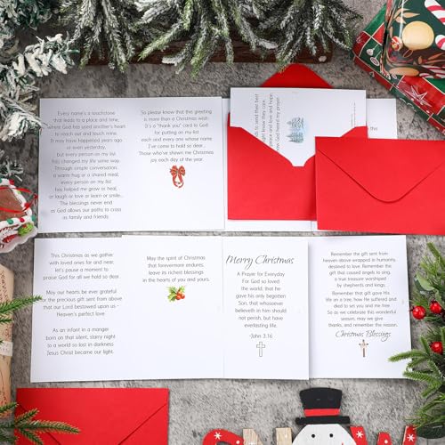 Motiskyy Religious Christmas Cards with Envelopes - Catholic Prayer Gift Set