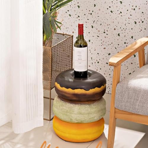 Retro Food-Shaped Shoe Changing Stool - Coffee Donut Design
