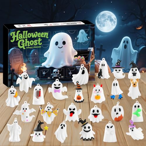 24-Day Halloween Ghost Countdown Advent Calendar with Collectible Figures