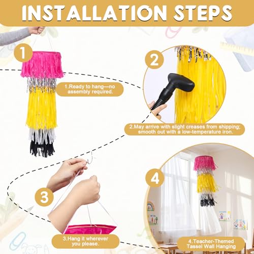 Giant Pencil Fringe Chandelier - 39 Inch Back to School Classroom Decor