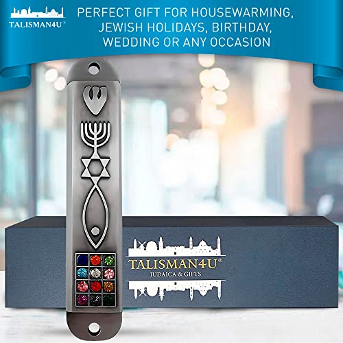 Messianic Pewter Door Frame with Scroll and Jerusalem Seal - Israel Made