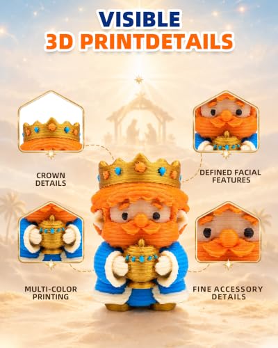 ESOAKER Nativity Advent Calendar 3D Printed Nativity Set Toys for Kids - Christmas Countdown