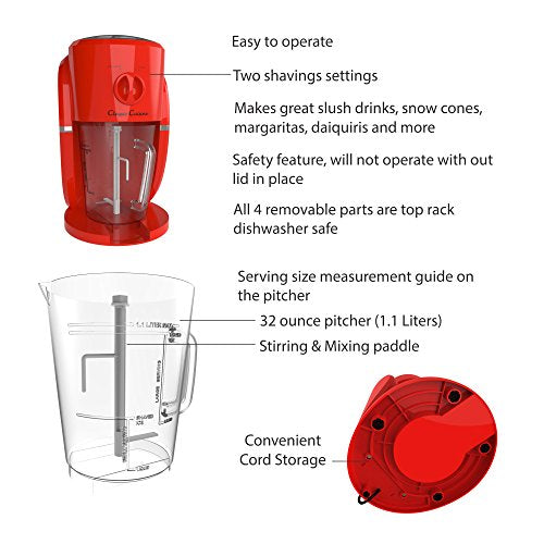 Frozen Drink Maker with Ice Shaver & Crusher - Perfect for Margaritas & Slushies