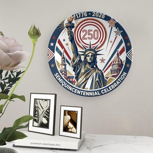8-Inch Patriotic 250th Anniversary Decorative Plate with Display Stand