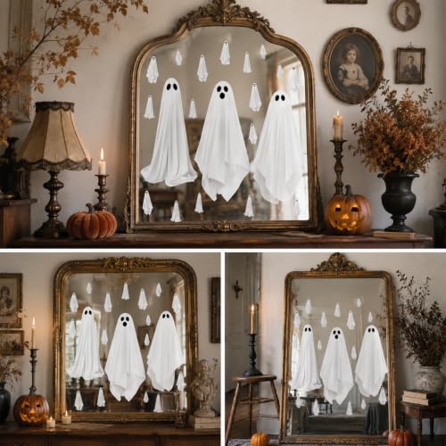 Large Ghost Window Clings - Reusable Halloween Decor - 35.5"