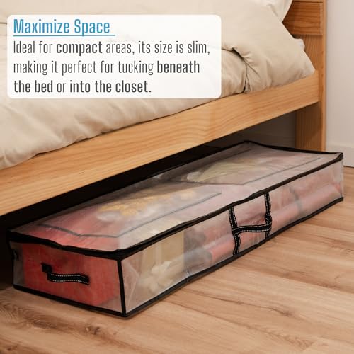 Clear Wrapping Paper Storage Box 2 Pack 40 Inch Underbed Container