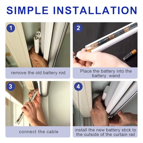 18V DC Motorized Shade Battery Wand for 12 AA Batteries, Fireproof PC