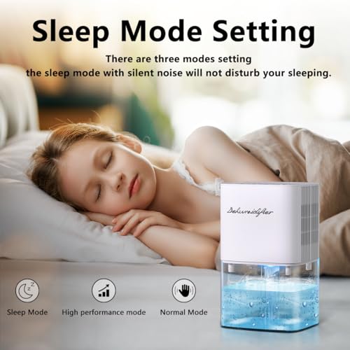 Small Dehumidifier for Bedroom & Bathroom 58oz Tank Auto Shut Off