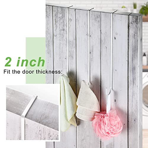 15 Inch Over the Door Wreath Hangers - 2 Pack White Metal Front Door Hooks