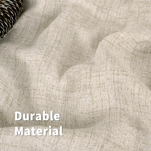 Semi-Sheer Linen Curtains Set of 2, 52 x 63 Inch, Light Filtering Drapes