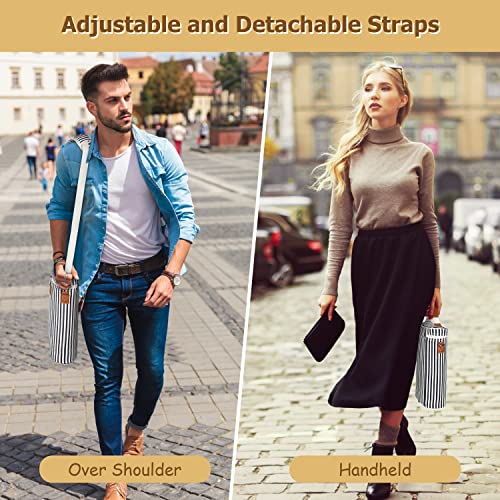2-Bottle Insulated Wine Tote Bag - Padded Leakproof Wine Carrier for Travel