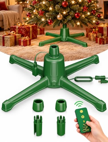 Coolwufan Green Rotating Christmas Tree Stand for 9 ft Artificial Trees