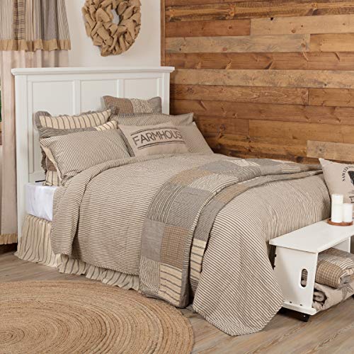 Sawyer Mill Ticking Stripe Quilt Twin Size - Charcoal Grey