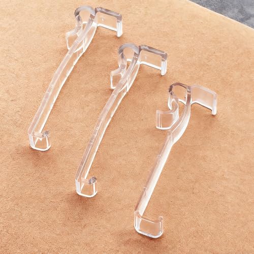 3-1/4 Inch Clear Plastic Valance Clips for Horizontal Blinds - 6 Pack