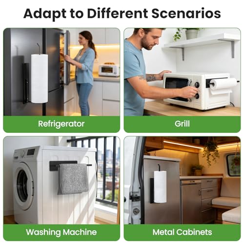 Magnetic Paper Towel Holder for Refrigerator & RV, Wall Mount Storage Rack