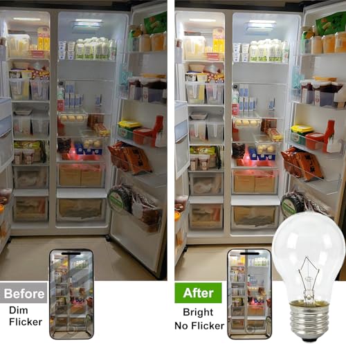 A15 Oven Light Bulb 40W E26 Base, Heat Resistant for Appliance - 4 Pack