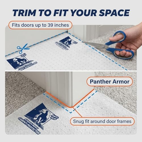 Clear Plastic Carpet Protector for Doorways - Heavy Duty Cat Scratch Guard