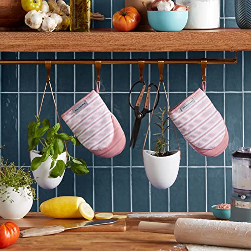Mini Oven Mitts 2-Piece Set, Heat-Resistant Cotton with Silicone Grip