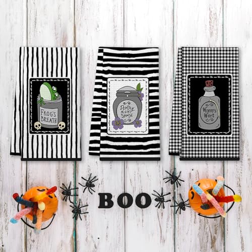 Halloween Nightmare Before Christmas Kitchen Towels, 3-Pack Funny Dish Cloths & Hand Towels