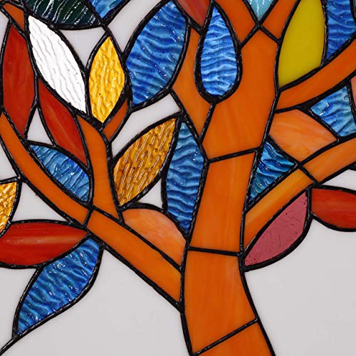 Mystical World Tree Stained Glass Window Panel - 18" x 19"