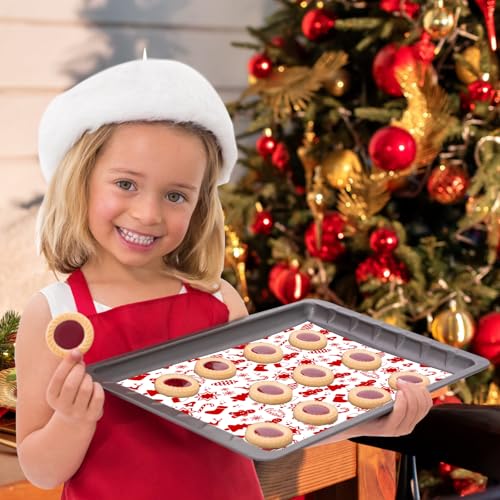 Ocmoiy Christmas Wax Paper Sheets 10x10 Inches Red Christmas Pattern 100 Pack