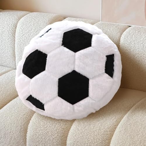 15.7-Inch Soccer Ball Plush Pillow, Soft Fluffy Sports Throw Cushion