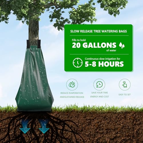 20 Gallon Slow Release Tree Watering Bags - 3-Pack PVC Drip Irrigation