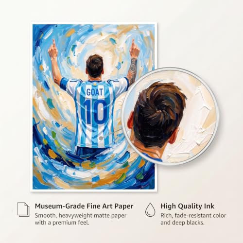 16x20 Messi Wall Art Poster - Large Soccer Bedroom Decor