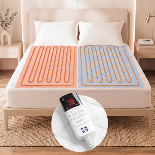Queen Heated Mattress Pad with Dual Zone Control - 9 Heat Settings