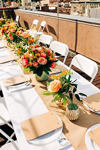4 Pack Burlap Table Runner 12x108 Inches - Vintage Jute for Weddings & Holidays