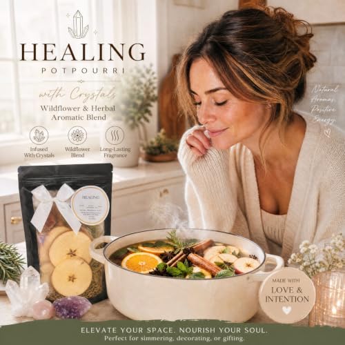 Havawish 12 Pack Intention Simmer Pot Potpourri with Crystals & Botanical Mix