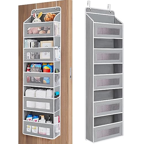 Over the Door Organizer Grey 5-Shelf Hanging Storage Pocket