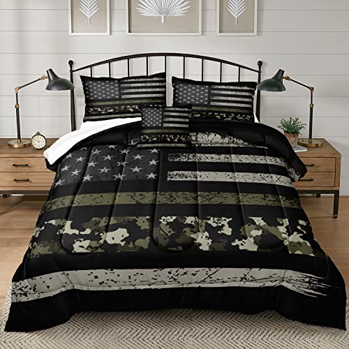 California King Size Camouflage Comforter Set - 4 Piece Bedding
