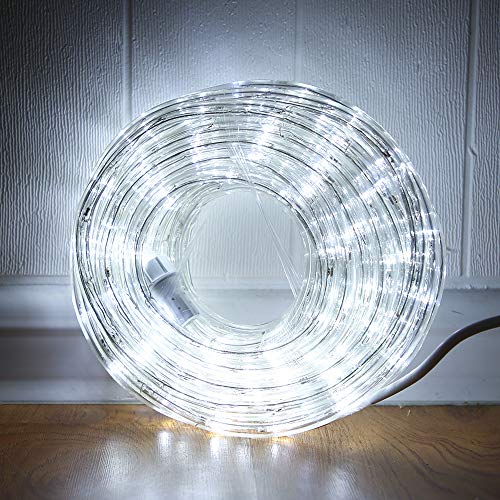 33ft LED Rope Lights, Waterproof Connectable Daylight White for Patio & Garden