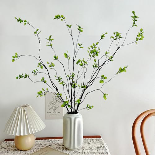 47-Inch Artificial Ficus and Eucalyptus Stems - 4 Pack Faux Greenery
