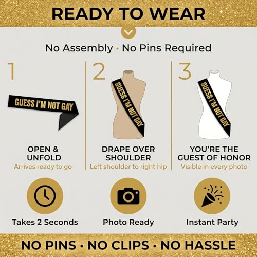 Funny Groom Sash for Bachelor Party - Satin Keepsake with Glitter Text