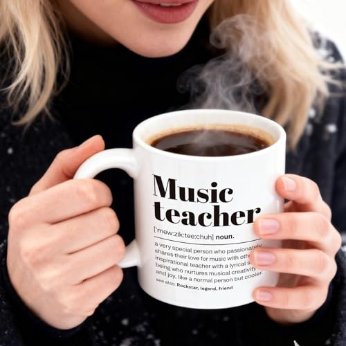 Music Teacher Definition Mug - 11oz White Ceramic Cup for Music Educators - Variation: music teacher