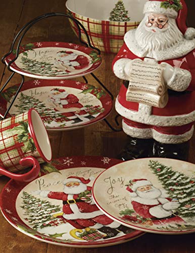 Ceramic Santa Cookie Jar - 12.25-Inch Holiday Treat Storage & Decor