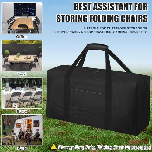 Heavy Duty Folding Chair Storage Bag, Waterproof Carrying Tote 41"