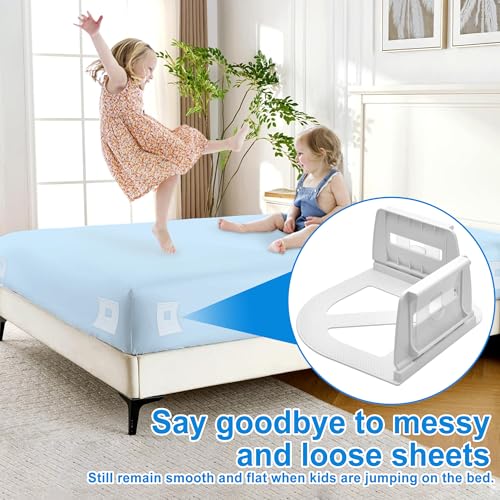 Bed Sheet Holders for Corners - Secure Fitted Sheet Clips (4 Pcs)