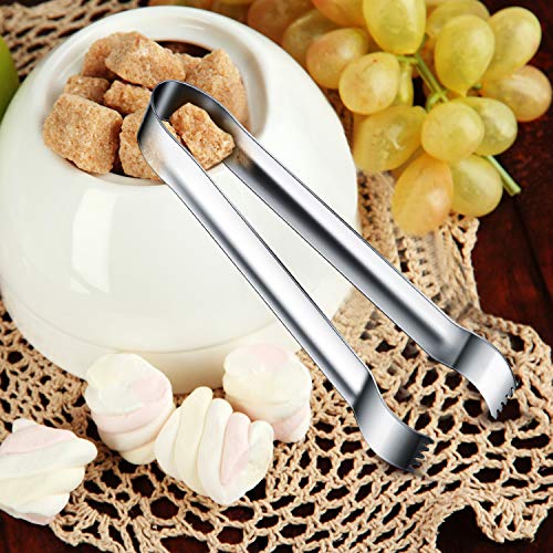 Gejoy Silver Mini Serving Tongs – 12 Pack Stainless Steel Ice & Appetizer Utensils