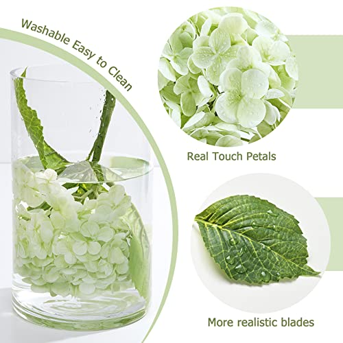 21" Real Touch Hydrangea Artificial Flowers - 3 Pcs Latex Faux Floral Arrangements for Home Decor, Weddings, and Parties