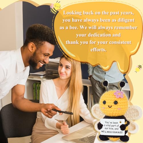 Handmade Crochet Bee Farewell Gift for Coworkers and Departing Colleagues