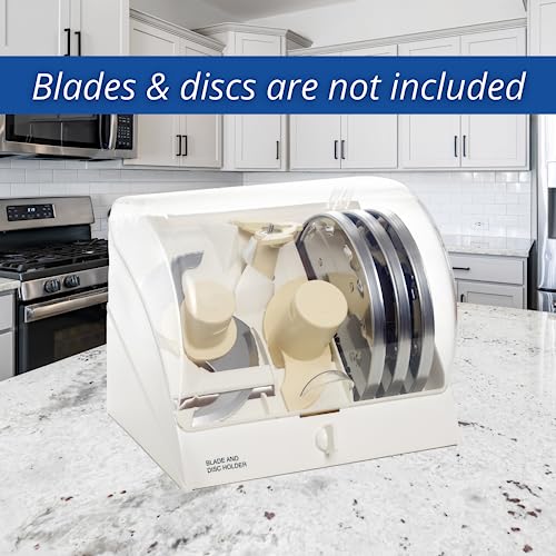 Food Processor Blade and Disc Storage Holder with Locking Door