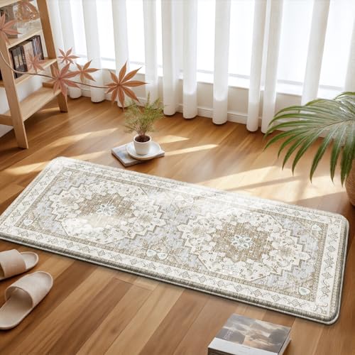 2-Piece Boho Anti-Fatigue Kitchen Mat Set, Waterproof Cushioned Floor Rugs