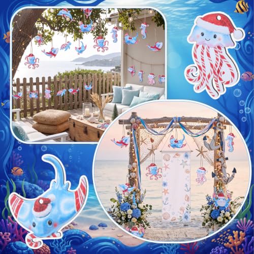 Conelist Ocean Coastal Christmas Ornaments - 27 Marine Sea Animal Decor Set