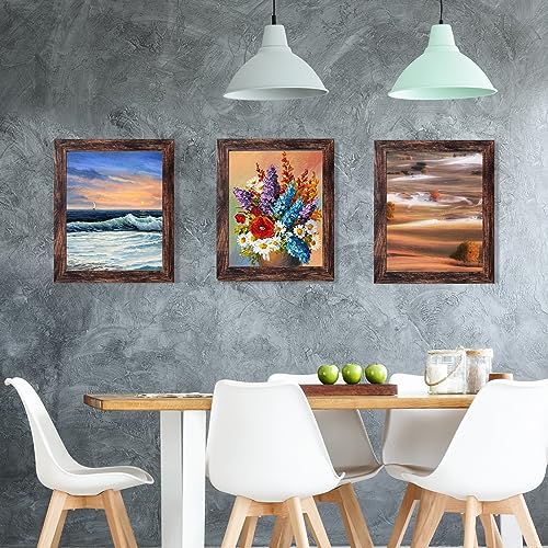 8x10 Rustic Brown Picture Frame 2-Pack for Wall & Tabletop Display